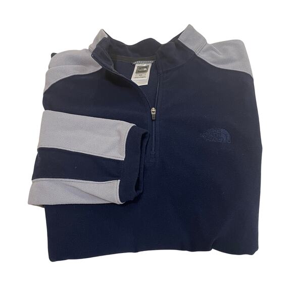 The North Face Men’s M TKA 100 Fleece Pullover | Navy Gray, Quarter Zip Light - Picture 3 of 8